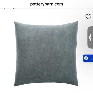 NWT 3 Pottery Barn EURO Steel Blue Cozy Cloud Shams 26x26